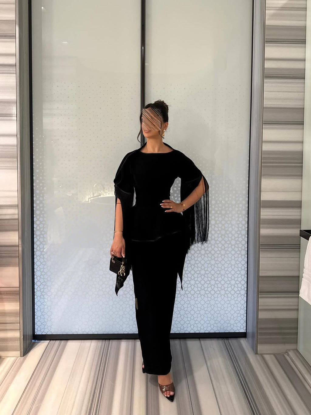 Ensemble Noir à Coupe Péplum