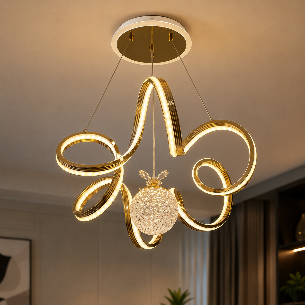 Lustre LED Moderne avec Télécommande – 50 cm