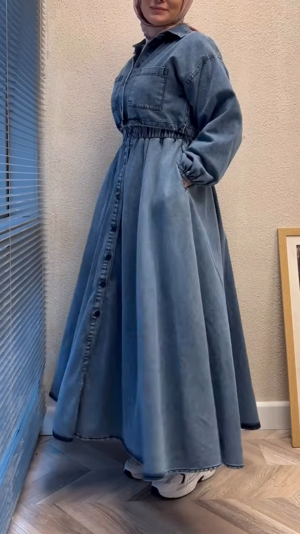 فستان جينز طويل ستايل كاجوال شيك 💙