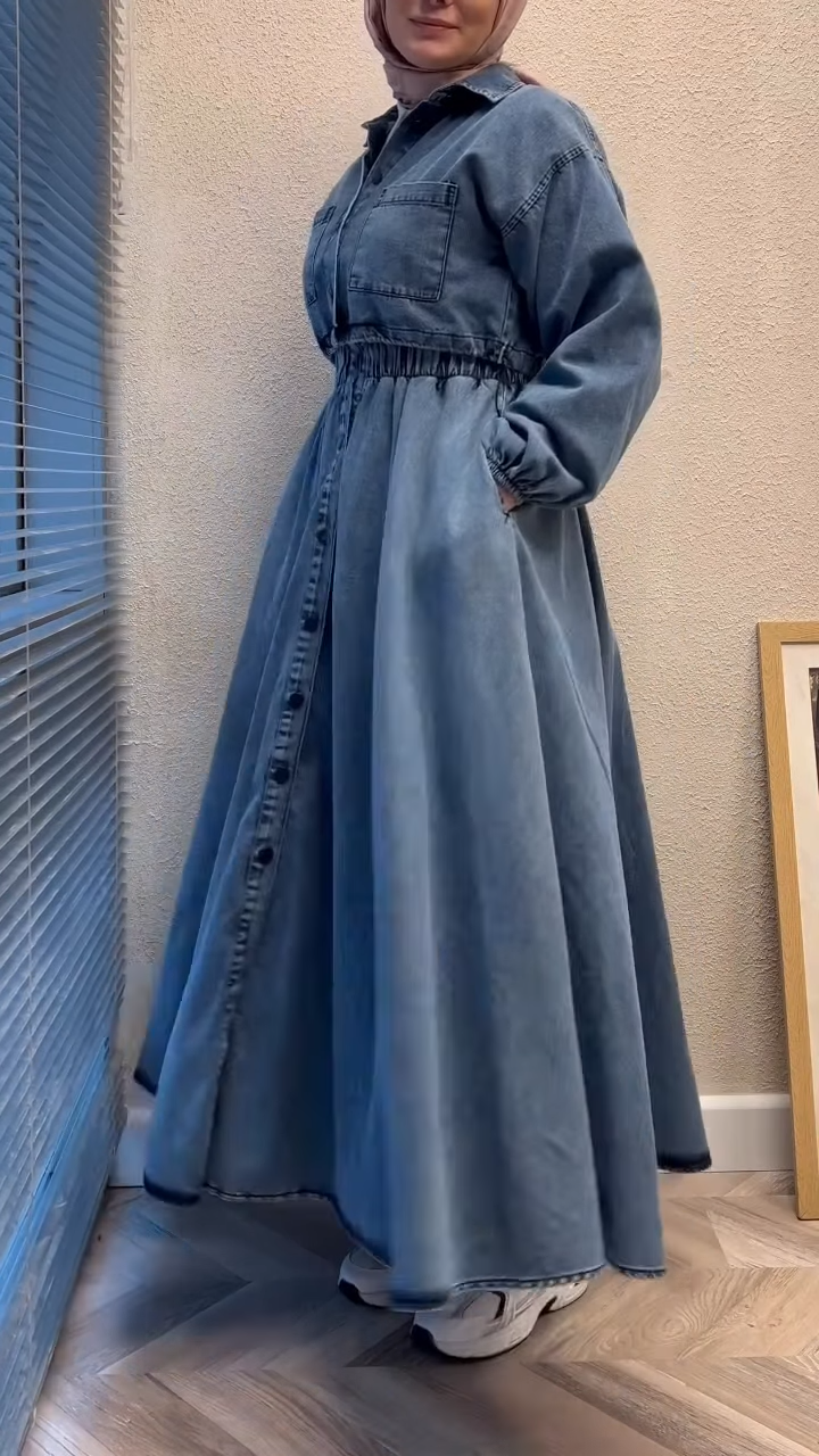 فستان جينز طويل ستايل كاجوال شيك 💙