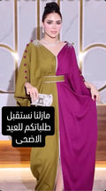 قفطان عصري فاخر بلونين أنيقين ✨ إطلالة ملكية للعرس والعيد
